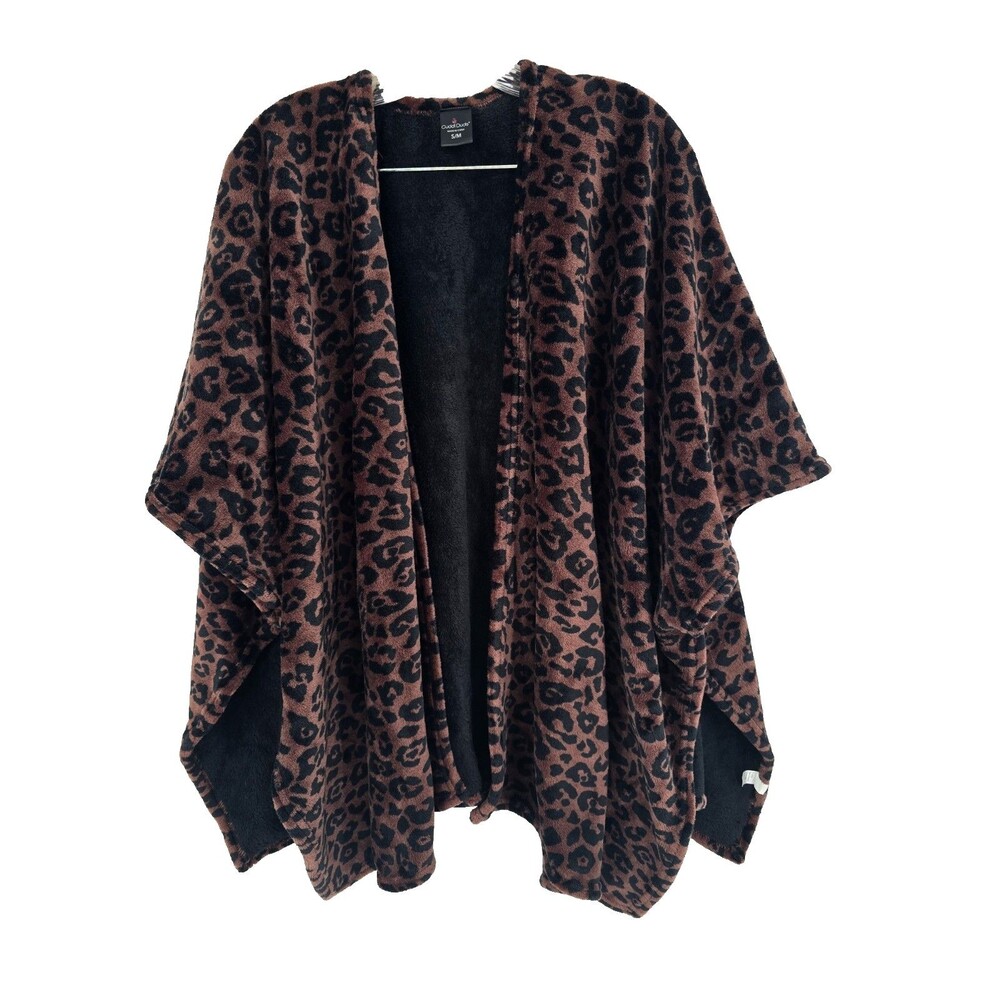 Cuddl Duds Comfort Wear Animal Open Front Cardigan Sweater Women's Size S/M